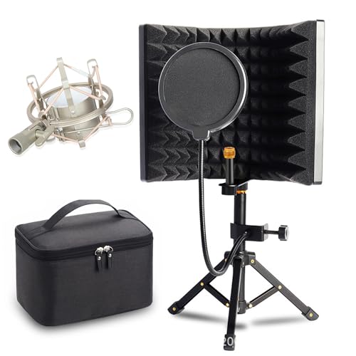 LCKJLJ Mikrofonständer, Desktop-Aufnahme, schalldichte Abdeckung, verstellbare Höhe, geeignet für Live-Übertragung, Singen, Hörbuch-Synchronisation (2)