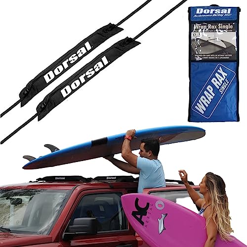 DORSAL Universal Soft Racks with Car Roof Pads Tie Down Straps Storage Bag for Surfboards Kayak Canoe Paddleboards Black 28