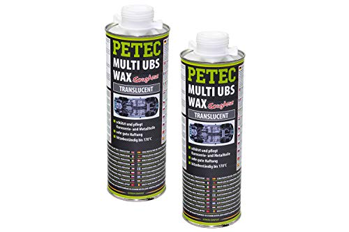 2 Liter Petec UBS Wax Unterbodenschutz auf Wachsbasis Saugdose transparent