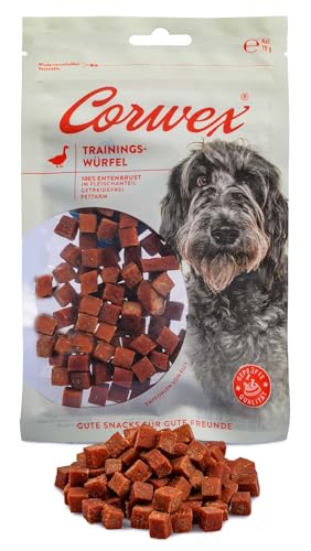 Corwex Trainingswürfel Hundesnacks mit Ente, Monoprotein, Trainee Snack, getreidefreie Leckerlie fürs Hundetraining (16x70g, Ente)