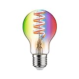 Paulmann 29156 Filament 230V Smart Home Zigbee LED Birne 470lm 6,3W RGBW+ dimmbar Gold Leuchtmittel