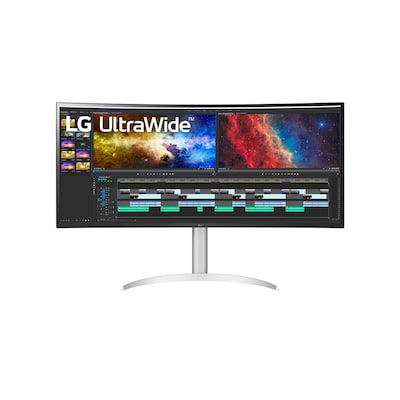 LG 38WP85C-W 95,29 cm (38 Zoll) Curved QHD+ Monitor (UltraWide, IPS-Panel, HDR10), weiß