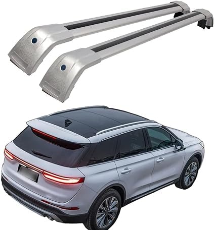 Aluminium-Dachträger-Querträger für Lincoln Corsair 2019-2022 – Seitenschienen-Gepäckträger für verbesserte Ladekapazität, Auto-Modifikationszubehör,normal-Silver
