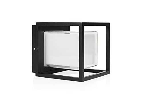 Smartwares OOL-50014 Black Outdoor Wandleuchte Cubic – Nachhaltige LED – Aluminiumgehäuse