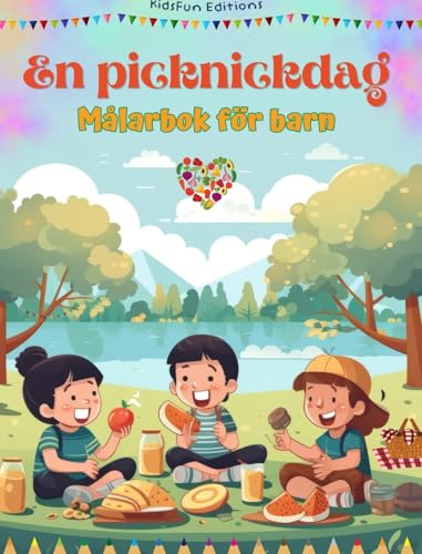 En picknickdag - Målarbok för barn - Kreativa och lekfulla design som uppmuntrar till att spendera tid utomhus: Rolig samling av bedårande picknickscener för barn