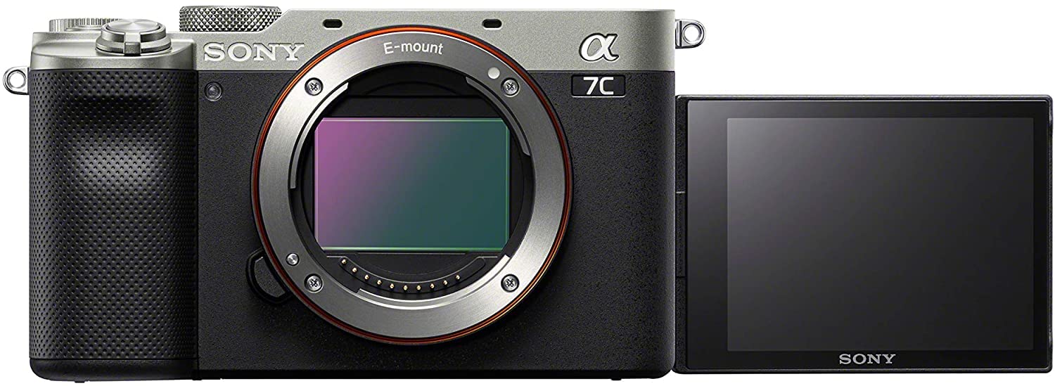 Sony Alpha 7C Spiegellose E-Mount Vollformat-Digitalkamera ILCE-7C (24,2 MP, 7,5cm (3 Zoll) Touch-Display, Echtzeit-AF) Nur Body - Silber/Schwarz