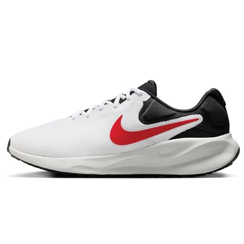 Nike Herren Revolution 7 Laufschuh, White/Fire Red-Black-Photon Dust, 40 EU