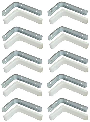 AERZETIX - C41722 - 10 x Wandkonsole - Wandmontage Regal - aus Metall - 75/110mm - mit weißen Abdeckungen
