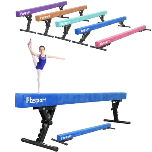 FBSPORT Schwebebalken Kinder Einstellbare Gymnastik Balance Beam 244CM, 5 Höhen Einstellbare High und Low Level Floor Beam Hoch Stabile Gym Praxis Trainingsgeräte für zuhause/Erwachsene