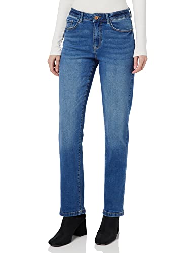 Vila Damen Vialice Jo Mbd Rw Straight Jeans/Su-noos Jeans, Medium Blue Denim, 42W / 32L EU