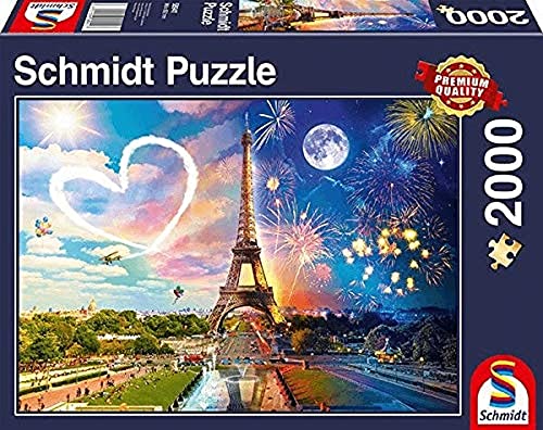Schmidt Spiele Puzzle 58941 Paris, Tag und Nacht, 2.000 Teile Puzzle, bunt