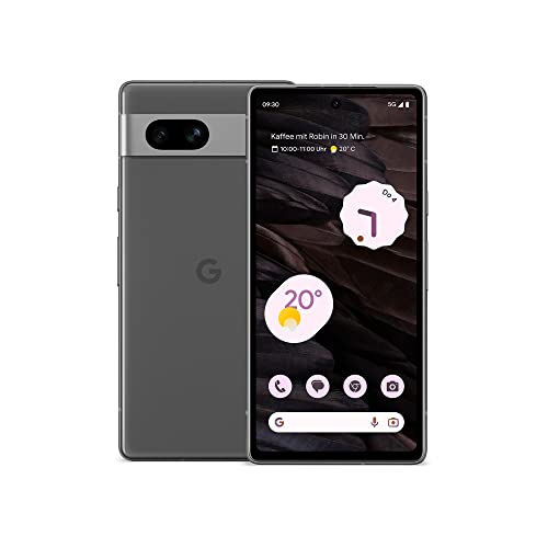 Google Pixel 7a und Ladegerät – 5G-fähiges-Android-Smartphone ohne SIM-Lock, mit Weitwinkelobjektiv sowie beeindruckender Akkulaufzeit – Charcoal