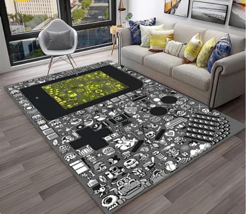 IZREEL Game Pad Retro Spielekonsole Teppich Teppich Für Zu Hause Wohnzimmer Schlafzimmer Sofa Fußmatte Kinder Bereich Teppich rutschfeste Bodenmatte 160X230Cm
