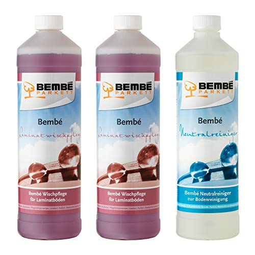 Bembé Parkett Pflege-Set für Laminatböden: Laminatwischpflege 2 Liter + Neutralreiniger 1 Liter