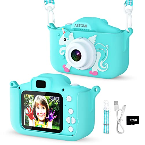 Kinder Kamera, 2.0”Display Digitalkamera,Geschenke für 3 4 5 6 8 7 9 10 11 Jahre Jungen und mädchen, 1080P HD Anti-Drop Fotoapparat für Geburtstagsgeschenk Weihnachten Spielzeug (Grün)