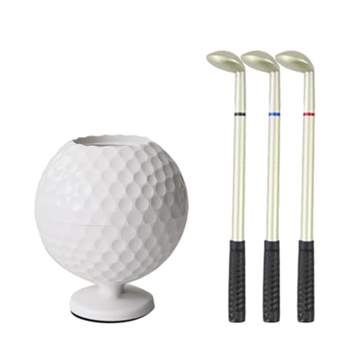 Golfstift-Geschenkset inklusive 3 Golfschläger-Kugelschreiber und Stifthalter, Schreibwaren-Set, Business-Geschenk für Männer und Frauen, Golfstifte