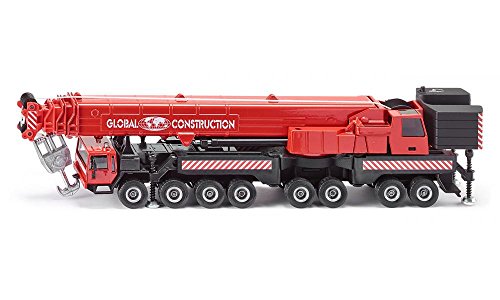 SIKU 4311, Großkran Mega Lifter, 1:55, Metall/Kunststoff, Rot, Ausziehbarer Kranarm, Seilwinde