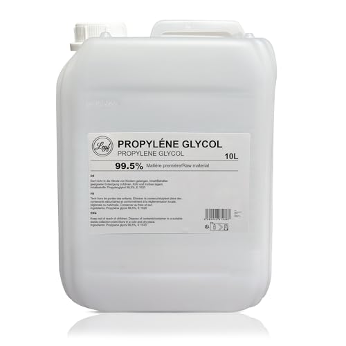 Leyf 10L Propylenglykol E1520, Perfekt für DIY, Pharmaqualität 99,7% Reinheit, Lebensmittelqualität, Raw Material PG, Rein, Vegan, Ph. Eur/USP, 10000 ml