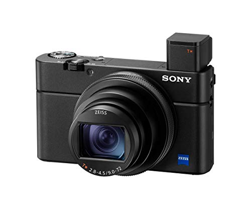 Sony RX100 VII | Advanced Premium-Bridge-Kamera (1.0-Type Sensor, 24-200mm F2.8-4.5 Zeiss-Objektiv, Eye-Tracking-Autofokus für Mensch und Tier, 4K-Videoaufzeichnung und Flip- Screen)