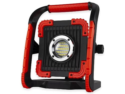 LED-Arbeitsleuchte Power Flood 30 W Akku mit Powerbank Schwarz-Rot