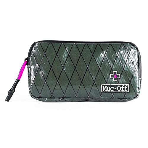 Muc Off Unisex-Erwachsene Rainproof Essentials Case, Green-Tough 900D Polyester Water-Repellant Storage Pouch-Ideal for Storing Spare Tubes, Tyre Levers and Phone Regendichte Hülle, Grün, One Size