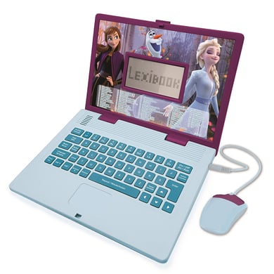 Lexibook JC598FZi3 Disney Frozen 2-Zweisprachiger Laptop für Bildungszwecke Englisch und Deutsch, 124 Aktivitäten, Mathematik, Logik, Musik, Uhr, Spiele-Spielzeug für Mädchen