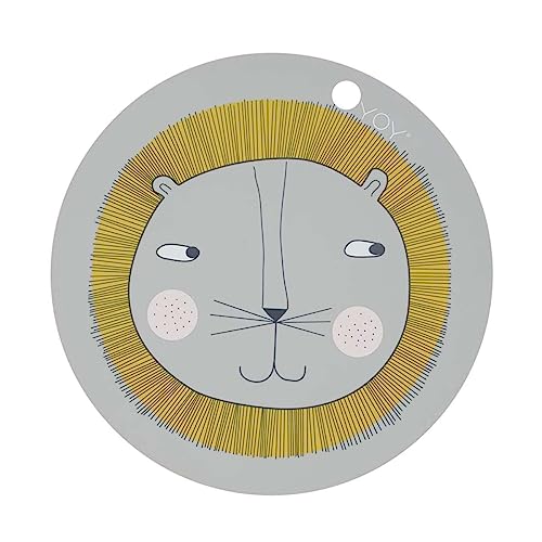 OyOy Mini Lion Placemat: Kinder Platzsetz Löwe Rund Abwaschbar Ø 39 cm 100% Silikon - 110082