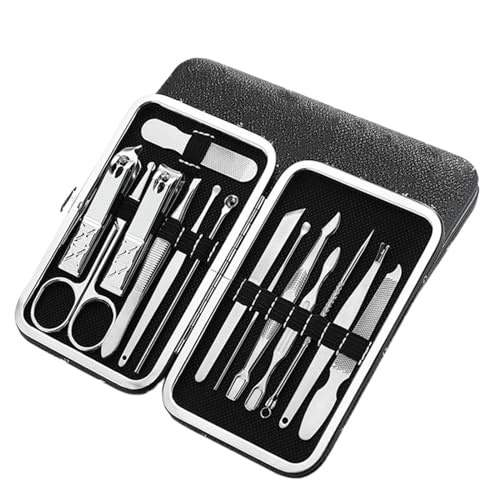 13/14 Stück Nagelknipser, Schneidzangen-Set, einzelne Nagelschlitzzange, Haushaltswerkzeuge (Color : 14-piece set black)