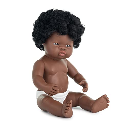 Miniland miniland31054 38 cm Afrikanisches Mädchen Puppe ohne Unterwäsche