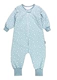 TupTam Baby Schlafsack mit Füßen und Ärmel OEKO-TEX zertifizierte Materialien Winterschlafsack, Farbe: Sterne Mintgrün, Größe: 80-86