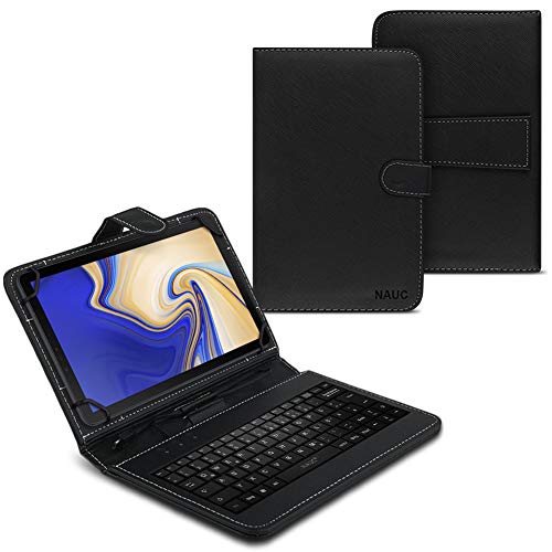 UC-Express NAUC Hülle Tasche Keyboard Case für Samsung Galaxy Tab S4 10.5 Zoll Tastatur QWERTZ Standfunktion Micro USB
