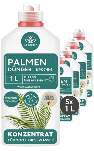 Palmendünger flüssig 5 L - 100% Turbo Schnelldünger mit Guano - Flüssigdünger Palmen und Hanfpalmen - Flüssiger organischer Dünger für Palmen - Trachycarpus fortunei
