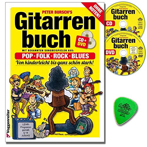 Gitarrenbuch Band 1 von Peter Bursch mit Original Dunlop-Plektrum Neuausgabe 2015 ehrprogramm/Lehrvideo gemäß §14 JuschG