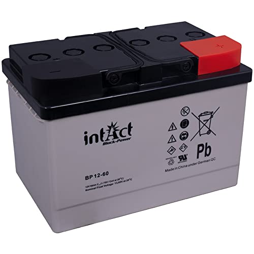 intAct Block-Power BP12-60 | 12V 60 Ah | Hochwertige und zuverlässige Versorgungsbatterie | Wartungsfreie AGM-Batterie