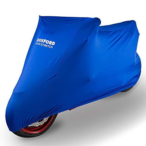 Oxford PROTEX Premium Stretch-Passform Innenraum Motorrad Abdeckung - Blau, Large