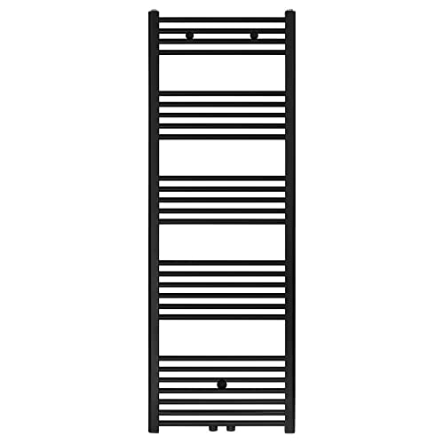 Badheizkörper - Mittelanschluss Schwarz Matt Gebürstet - 1600 x 600 (HxB)-828W