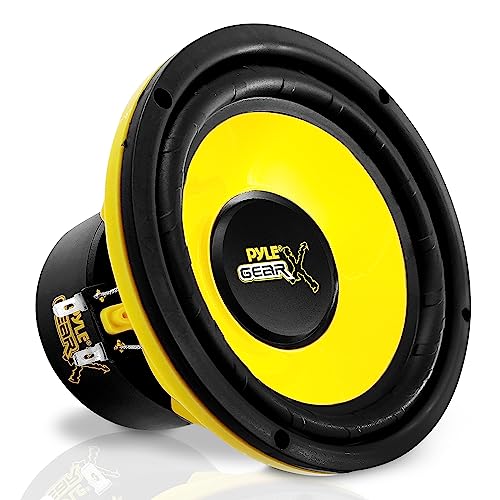 Pyle 6,5-Zoll-Midbass-Woofer-Lautsprechersystem — Pro Loud Range Audio 300 Watt Spitzenleistung mit 4 Ohm Impedanz und 60-20 kHz Frequenzgang für Auto-Stereoanlage PLG64, schwarz und gelb
