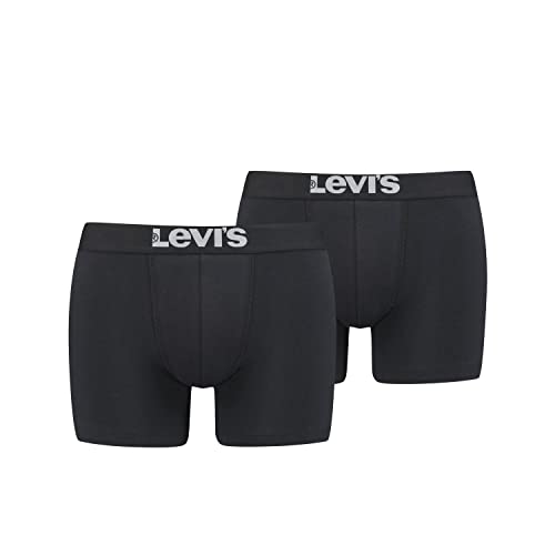 Levi's Herren Levis Men SOLID Basic Boxer 2P Boxershorts, Schwarz (Jet Black 884), X-Large (Herstellergröße: 040) (2er Pack)