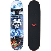 Schildkröt Skateboard Grinder 31, Premium Komplett-Board, konkave Deckform mit Doppel-Kick und Griptape, 9-lagiges Ahornholz, ABEC9 Kugellager, Design: Inferno, 510681