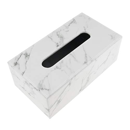 Fenteer PU- Kosmetiktücherbox Taschentuchspender Tissuebox, Marmorierung, L
