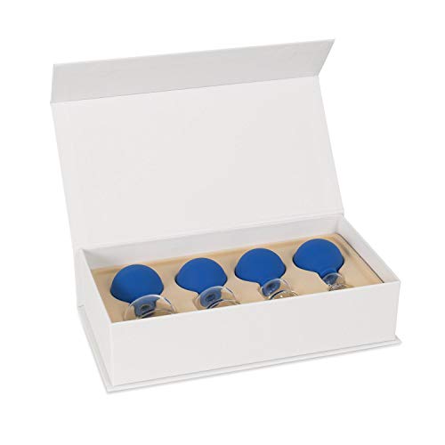 AFH Schröpfgläser Premium mit Bulk 4er Set in Box | Typ 2 - Olive | Farbauswahl (Blau)