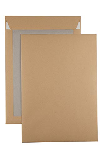 100 Papprückwandtaschen Versandtaschen C4 oder B4, haftklebend, weiß, mit/ohne Fenster (C4-229x324mm-braun)