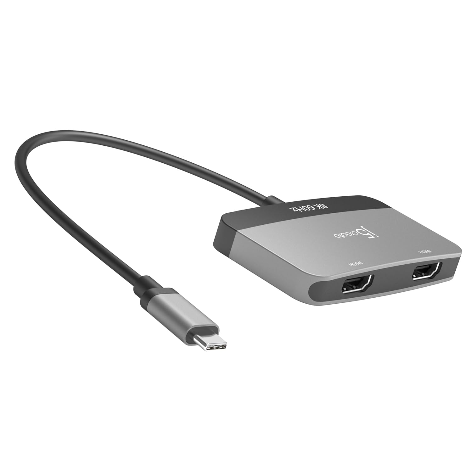 j5create 8K USB Typ C zu Dual HDMI Display Adapter - Einzel 8K60/4K144 oder Dual 4K60 - Unterstützt MST Extended Modus, für Gamer und Profis, Geeignet für Windows Laptop (JCA465)