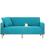 1 Stück Stretch Sofabezug Polyester RPET Einfarbig antirutsch elastisch Sofa Protector Sanft Wildleder Sofa Schonbezüge für Stuhl Sofa Verhindern Sie Kratzer Schonbezug 1 Sitzer -Blau