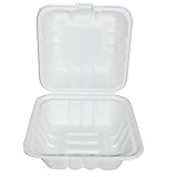 BIO Hamburger-Box mit Klappdeckel, recycelbare Take-Out-Box aus Zuckerrohr, Einweg-Burgerbox, Snackbox To Go, biologisch abbaubar, 500 Stück