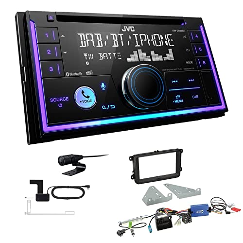 JVC KW-DB95BT 2-DIN Autoradio CD-Receiver Digitalradio DAB+ Bluetooth USB passend für Volkswagen VW Jetta ab 2006 schwarz