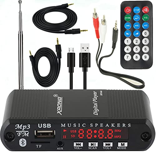 XRONG Bluetooth-Audioempfänger FM-Radio MP3-Digital-Player, LED-Digitalanzeige SD-Karte/USB-Wiedergabe 3,5-mm-Audioausgang