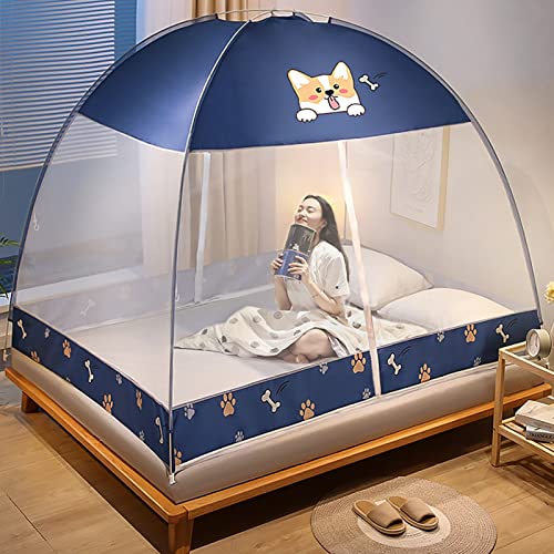Zusammenklappbares Moskitonetz für das Bett, tragbares Doppeltür-Reise-Moskitonetz mit Netzboden, einfach zu installierendes Pop-up-Moskitonetz-Zelt für Camping-Ausflüge im Freien,A,1.2x2m