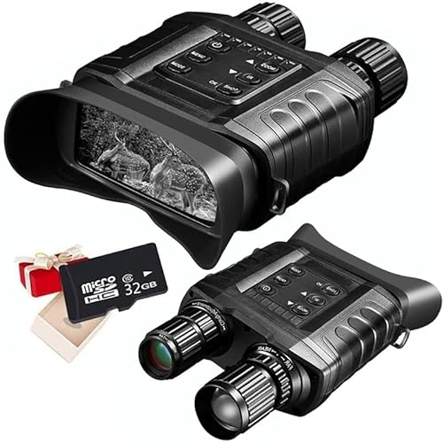 Braveking1 Digitales Nachtsichtgerät 1080p Full HD 1640 ft / 500 m Erkennungsweite Überlegene 5W Infrarot CMOS-Sensor Binokular Nachtsicht mit Hoher Empfindlichkeit mit 32G Speicherkarte