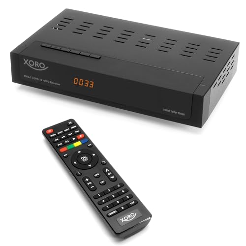 Xoro HRM 7670 TWIN Full HD HEVC DVB-T/T2/C Kombi Receiver (HDTV, HDMI, Mediaplayer, USB 2.0, LAN, PVR Ready, 12V) schwarz